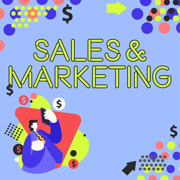 Teksten Weergeven Sales Marketingselling Systematische Planning Van Het Product Diensten — Stockfoto