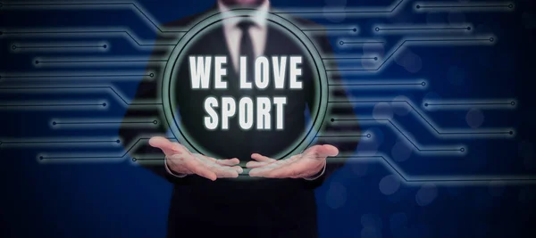 Spor Yapmayı Sevdiğimize Dair Bir Işaret Nternet Konsepti Birçok Spor — Stok fotoğraf