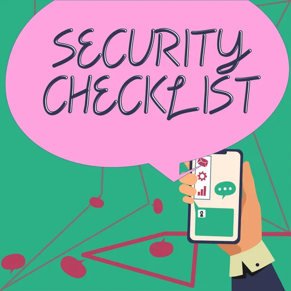 Konzeptionelle Darstellung Sicherheits Checkliste Schutz Von Daten Und Systemhandbuch Internetdiebstahl — Stockfoto