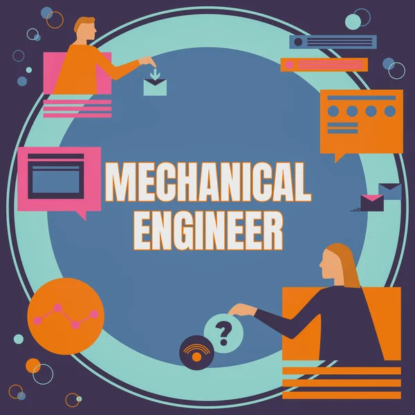 Inspiration Zeigt Zeichen Maschinenbauingenieur Konzeptfoto Angewandte Technik Disziplin Für Mechanisches — Stockfoto