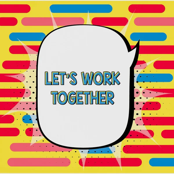 Znak Pisma Ręcznego Let Work Together Conceptual Photo Unite Join — Zdjęcie stockowe