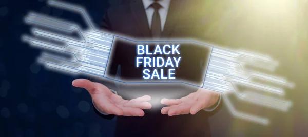 Exibição Conceitual Black Friday Saleshopping Day Início Temporada Compras Natal — Fotografia de Stock