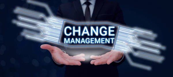 Tekst Die Inspiratie Toont Change Managementvervanging Van Leiderschap Een Organisatie — Stockfoto