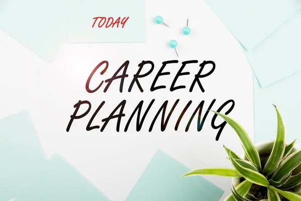 Conceptual caption Career PlanningA list of goals and the actions you can take to achieve them, Business showcase A list of goals and the actions you can take to achieve them