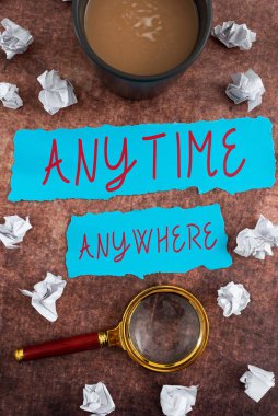 Kavramsal ekran, her an, her yerde, her yerde, her an bir şeyler yapabileceğinizi söyleyen sözler.