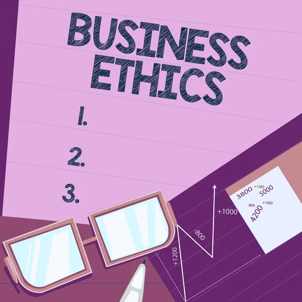 Conceptual display Business EthicsMoral principles that guide the way a business behaves, Conceptual photo Moral principles that guide the way a business behaves