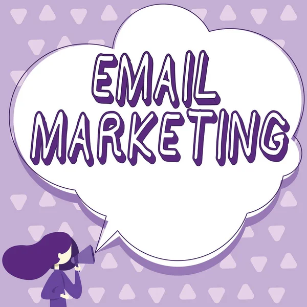 Manuscrito Texto Email Marketingenviando Uma Mensagem Comercial Para Grupo Pessoas — Fotografia de Stock