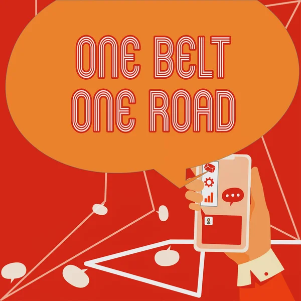 Texto Que Muestra Inspiración One Belt One Roadconstruyendo Rutas Comerciales —  Fotos de Stock
