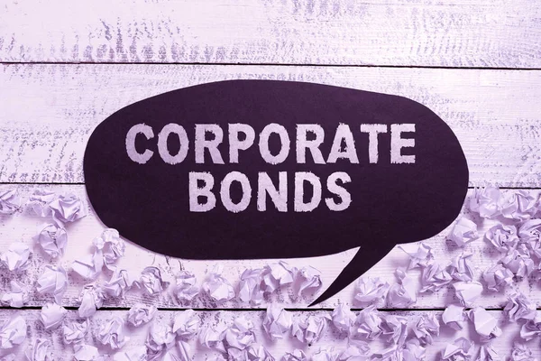 Handschriftlicher Text Corporate Bondscorporation Zur Beschaffung Von Finanzierungsmitteln Aus Verschiedenen — Stockfoto