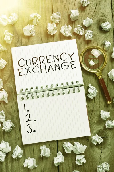 Ispirazione Mostrando Segno Cambio Valutaprocesso Cambiamento Una Valuta Altro Forex — Foto Stock