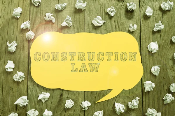 Pokaz Konceptualny Prawa Budowlane Dotyczą Zagadnień Związanych Budownictwem Pokrewnymi Dziedzinami — Zdjęcie stockowe
