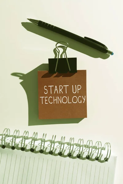 Zeichen Für Start Technologie Wort Für Junges Technisches Unternehmen — Stockfoto