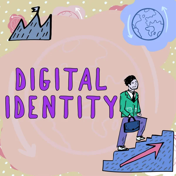 Inspiración Que Muestra Signo Digital Identityinformation Entidad Utilizada Por Computadora — Foto de Stock
