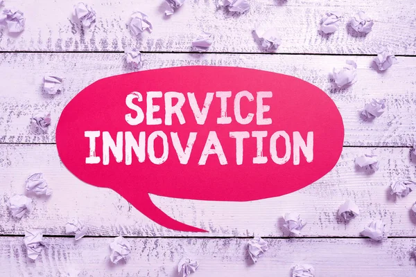 Handschrift Service Innovationimproved Product Line Services Introductie Van Aankomende Trend — Stockfoto