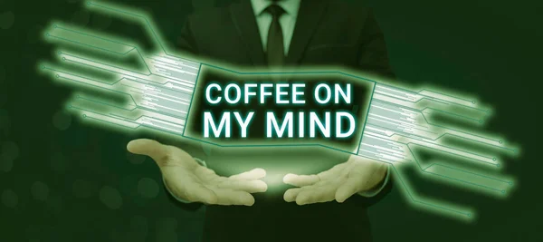 손으로 Mindaddiction Coffee Starbucks Thinking Breaktime Business Approach Addiction Coffee — 스톡 사진