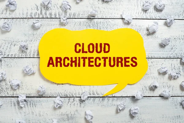 Legenda Texto Apresentando Arquiteturas Nuvem Várias Aplicações Softwares Bancos Dados — Fotografia de Stock