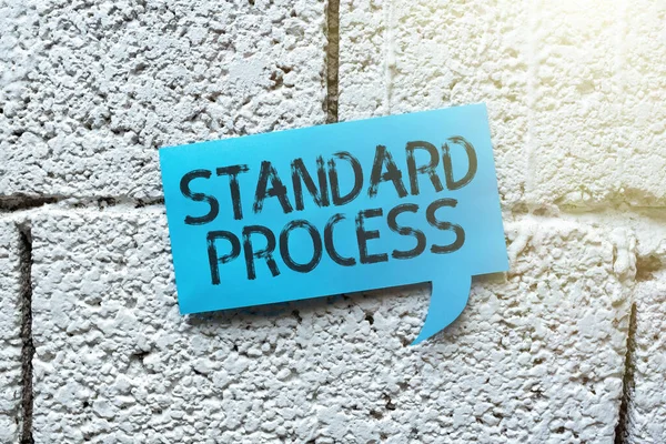 Skriva Visa Text Standard Processrules Som Ska Matchas Med Slutproduktens — Stockfoto