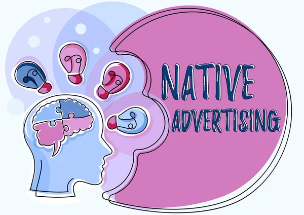 Logga Som Visar Native Advertisingonline Betald Annonser Matcha Funktionen Webbsidan — Stockfoto