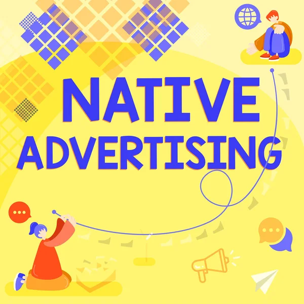 Inspiratie Die Teken Toont Inheemse Adverterenonline Betaalde Advertenties Match Form — Stockfoto