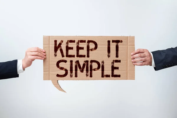Inspiration Showing Sign Keep Simpleremain Simple Place Position Complicated Business — Stock Photo, Image