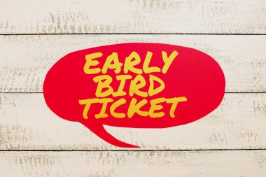 İlham kaynağı gösteren bir metin Normal fiyatına satışa çıkmadan önce bir bilet alan Early Bird Ticketting, Business overview Normal fiyata satışa çıkmadan önce bir bilet satın alıyor