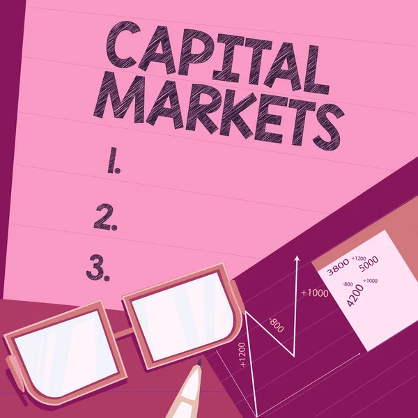 Señal Que Muestra Los Mercados Capitalespermitir Las Empresas Para Recaudar — Foto de Stock