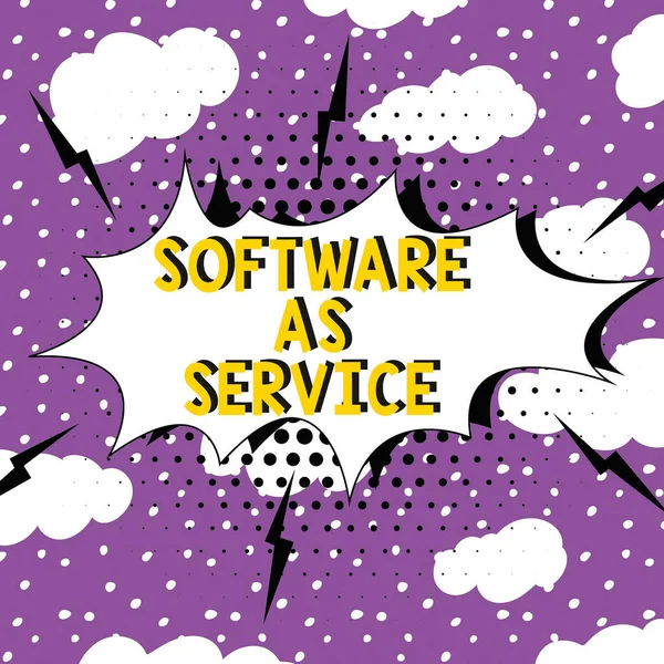Inspiration showing sign Software As Service, Business idea On Demand licensed on Subscription and centrally hosted
