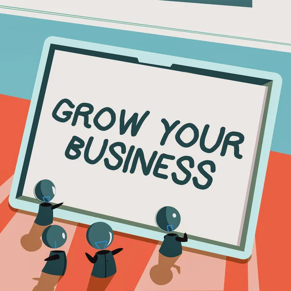 Tekst Teken Toont Grow Your Businessbereiken Van Hogere Winst Zorg — Stockfoto