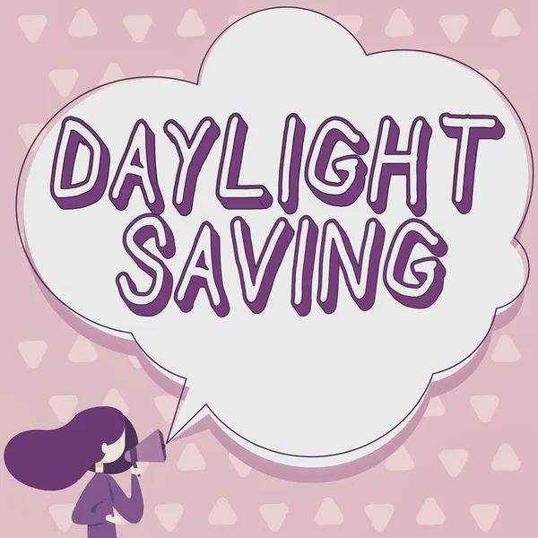 Text Bildtext Presenterar Daylight Savingstorage Teknik Som Kan Användas För — Stockfoto
