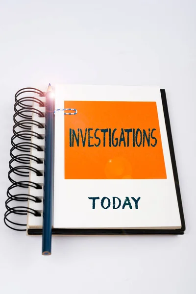 Sign Displaying Investigationsthe Official Action Systematic Examination Something Επιχειρηματική Ιδέα — Φωτογραφία Αρχείου