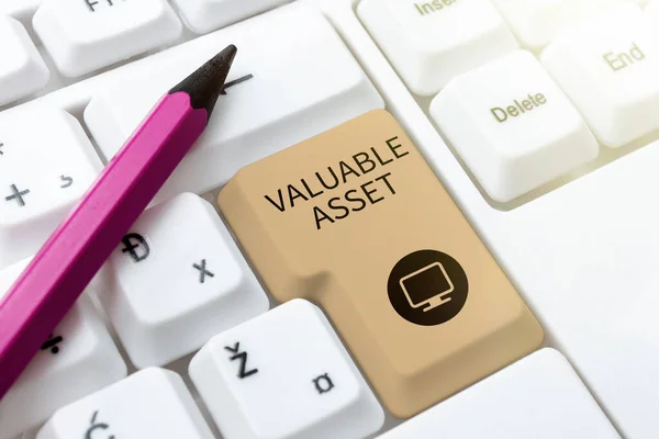 Hand Writing Sign Valuable Assetyour Most Valuable Asset Your Ability — Stock Photo, Image