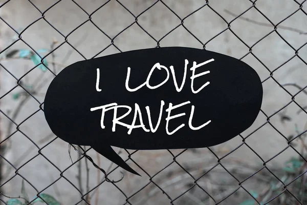 Writing Displaying Text Love Travel Business Showcase Fan Travelling Going — Stock Photo, Image