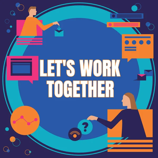 Tekst Weergeven Let Work Together Internet Concept Verenigen Bundelen Krachten — Stockfoto
