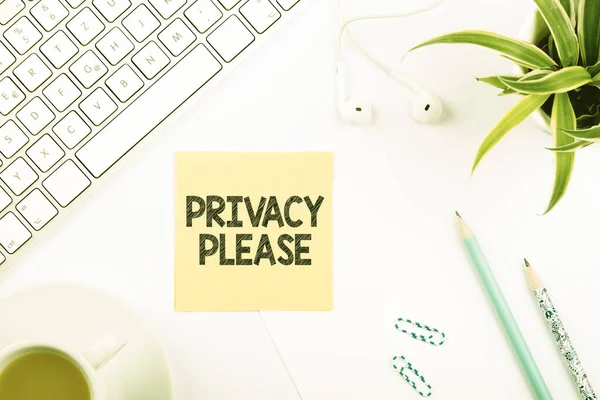 Λεζάντα Κειμένου Που Παρουσιάζει Privacy Pleaseasking Someone Respect Your Personal — Φωτογραφία Αρχείου