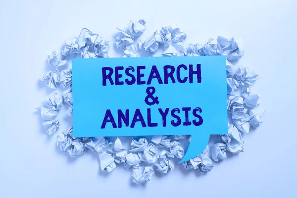 Zeichen Für Forschung Und Analyse Unternehmensübersicht Strategisches Denken Und Entscheidungsfindung — Stockfoto