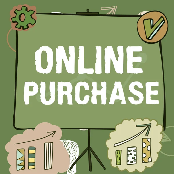 Концептуальний Дисплей Online Purchasepurchases Електронні Товари Інтернету Концепція Означає Купівлю — стокове фото