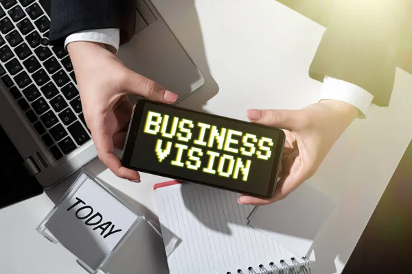 Texto Caligrafia Business Visioncresça Seu Negócio Futuro Com Base Seus — Fotografia de Stock