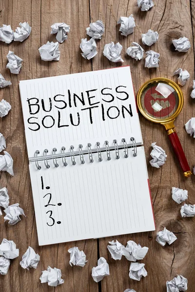 Szöveg Felirat Bemutatása Business Solutionservices Amely Magában Foglalja Stratégiai Tervezés — Stock Fotó