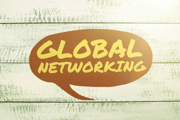 Текстовый Знак Показывающий Глобальную Сетевую Коммуникационную Сеть Охватывающую Всю Землю — стоковое фото
