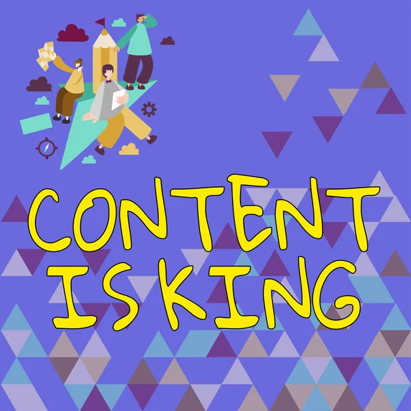 Bildunterschrift Content Kingcontent Ist Das Herz Der Heutigen Marketing Strategien — Stockfoto