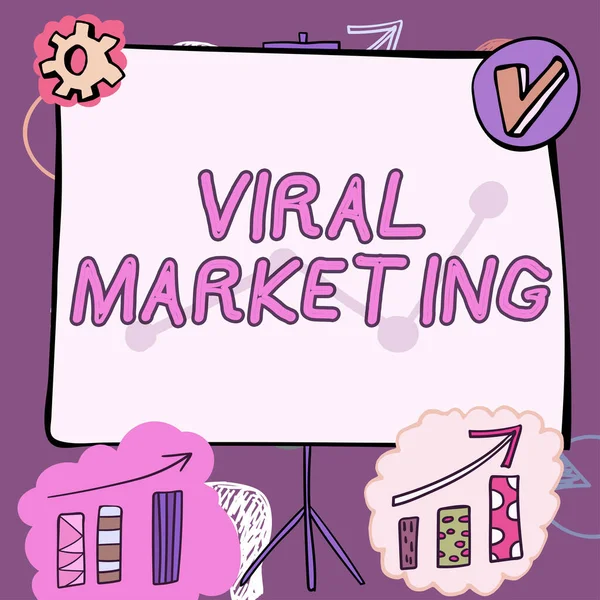 Text sign showing Viral Marketingwhereby consumer encouraged share information via Internet, Internet Concept whereby consumer encouraged share information via Internet