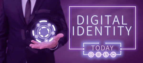 Didascalia Del Testo Che Presenta Informazioni Sull Identità Digitale Sull — Foto Stock