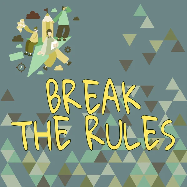 Text Ukazující Break Ruleschcete Udělat Něco Proti Formálním Pravidlům Omezením — Stock fotografie
