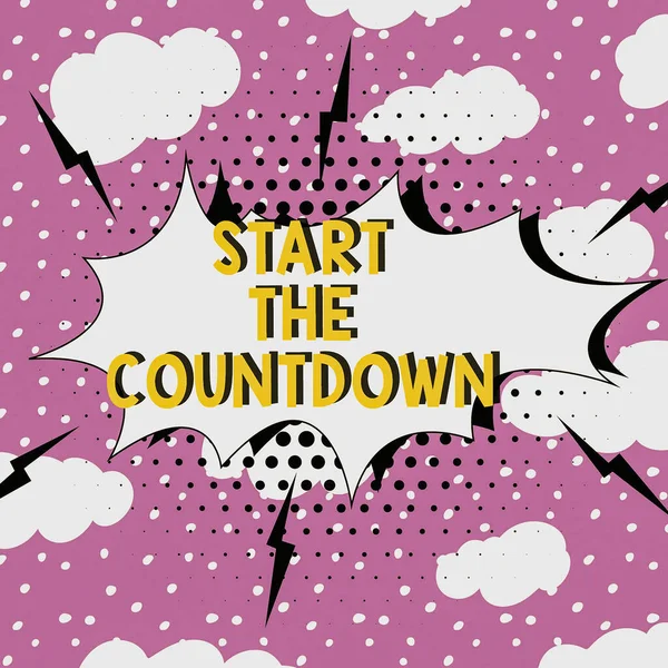 Conceptueel Bijschrift Start Countdown Bedrijfsoverzicht Sequence Backward Counting Set Timer — Stockfoto