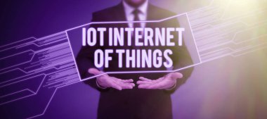 Konseptsel Görünüm Şeylerin İnterneti, Fiziksel Aygıtlar Ağı 'nda Yazılan Sözcük Veri Gönder ve Al