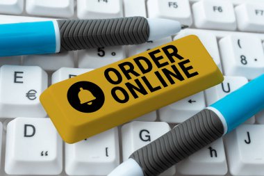 Çevrimiçi Düzen, İş Konsepti Satıcılardan internet üzerinden mal ve hizmet satın alma kavramı