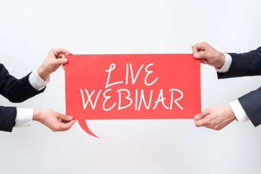 Kavramsal başlık Live Webinar, Kavram anlamı interaktif seminer web üzerinden Gerçek Zaman üzerinden iletiliyor