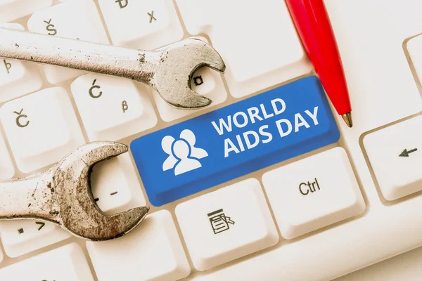 Tekst Met Inspiratie World Aids Day December Gewijd Aan Bewustmaking — Stockfoto