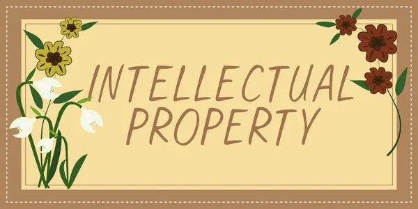 Tekst Pokazujący Inspirację Własność Intelektualna Koncepcja Oznaczająca Chroń Przed Nieautoryzowanym — Zdjęcie stockowe