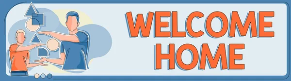 Writing Displaying Text Welcome Home Word Expression Greetings New Owners — Stock Photo, Image